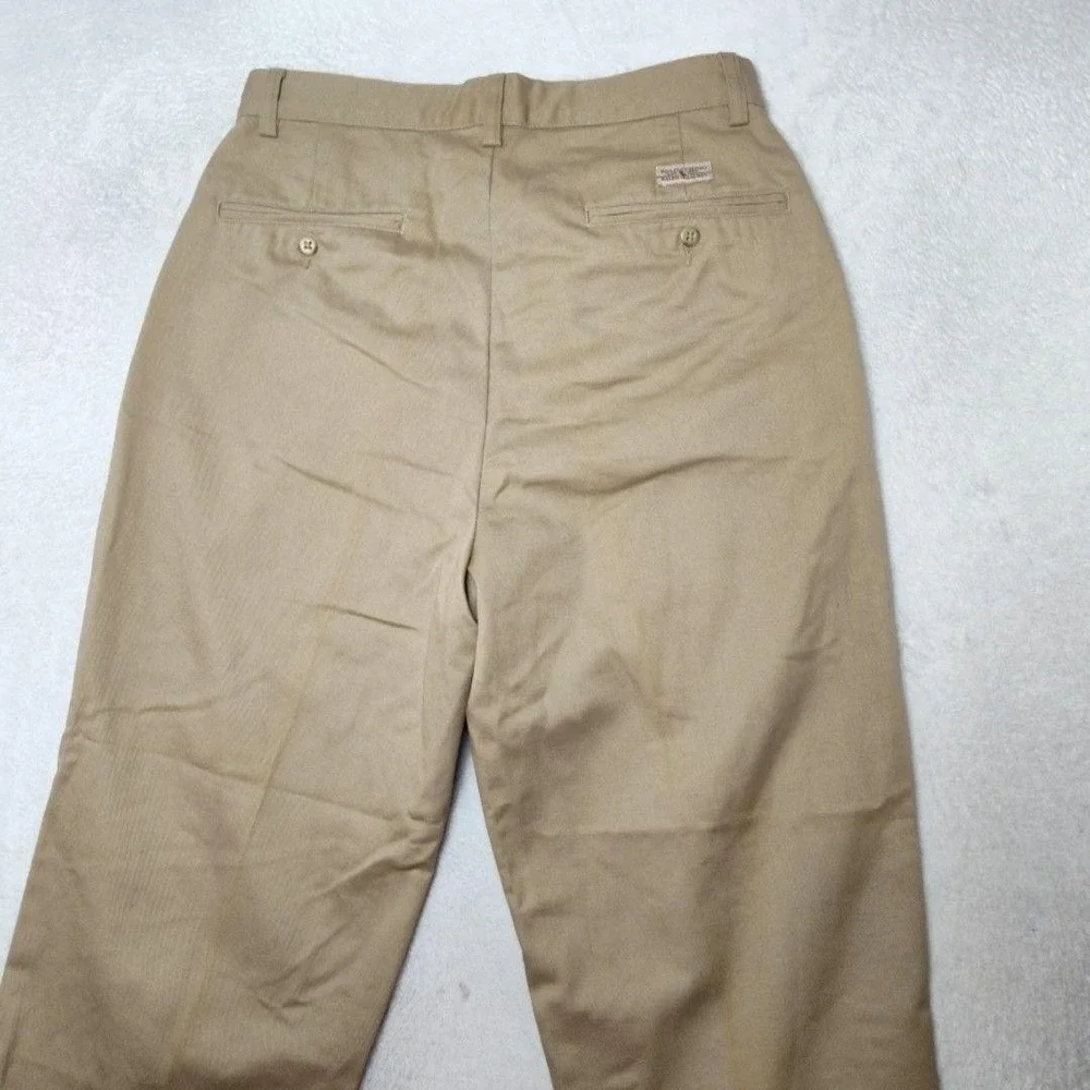 Vintage Polo Ralph Lauren Pants Mens 30x28 Beige Chino Pleated Straight Classic